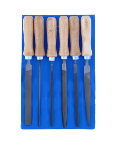 Satz zu 6 Schlüsselfeilen mit Griff (in Tasche)
